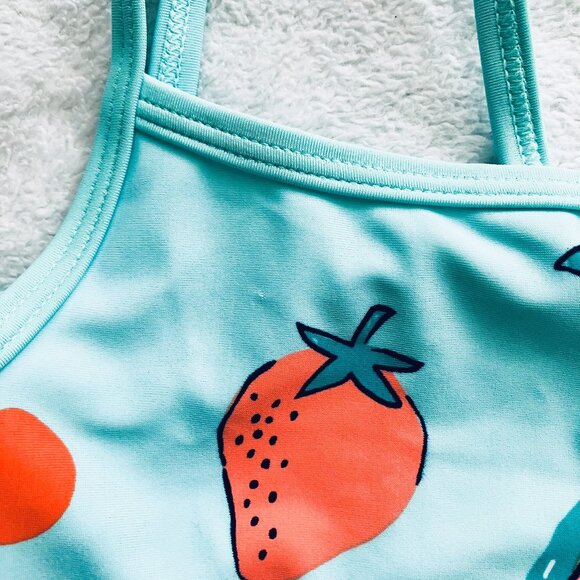 Simple Joys by Carter's Toddler 3-Pc Swimsuit Set 18M | Coral Aqua Rash Guard - Picture 12 of 14